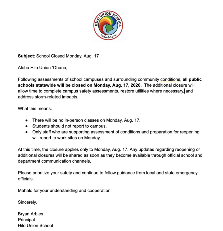📢 School Closed Monday, Aug. 17 Featured Photo