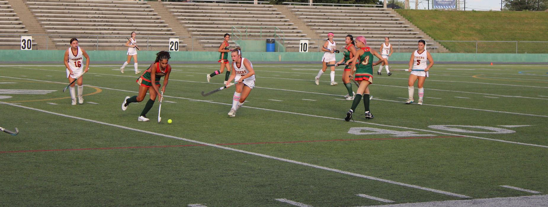 Cranston Thunderbirds field hockey team plays Tiverton co-op team for the win.