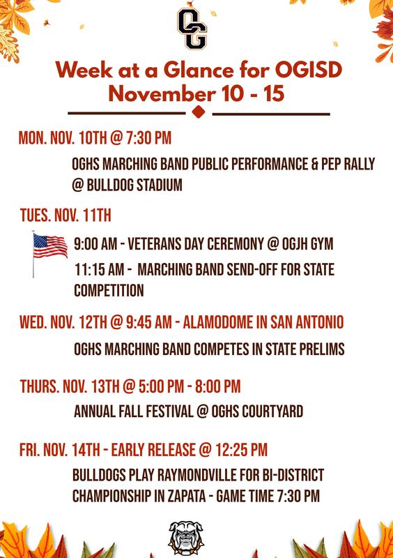 OGISD Week at a Glance Nov. 10 - 14 Featured Photo