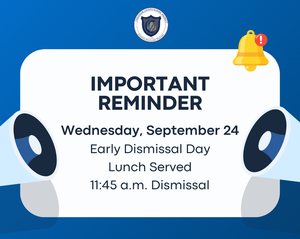 Early dismissal day is September 24