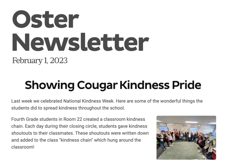 Oster Newsletter - February 1, 2023 Featured Photo