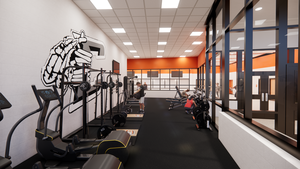 Architectural rendering of the proposed new weight room at Chilhowie High.
