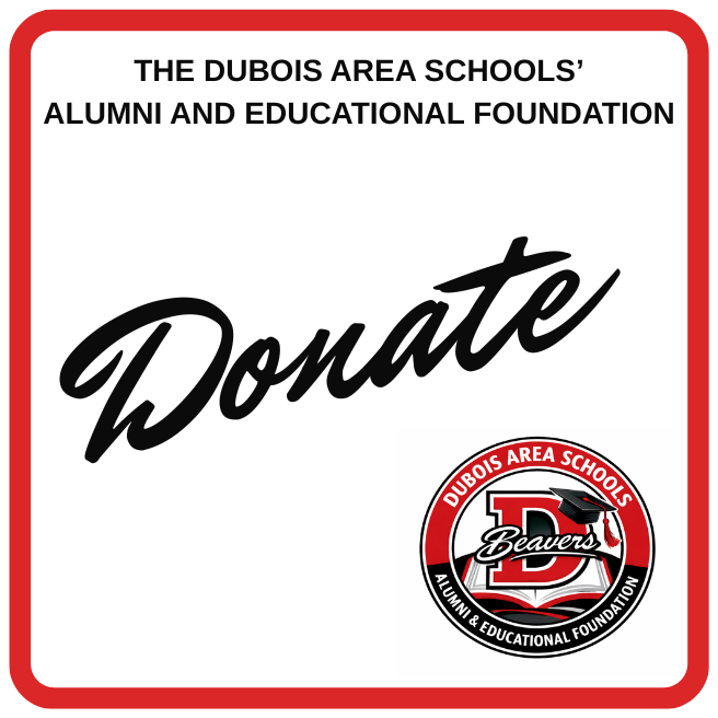 DuBois Area Schools' Alumni and Educational Foundation Logo and Donate Graphic