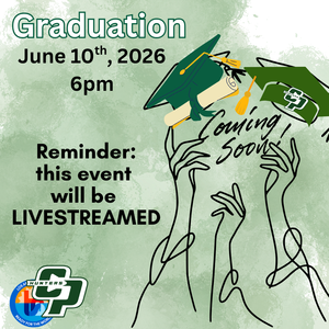 The graduation ceremony will be livestreamed. Share website with family and friends.