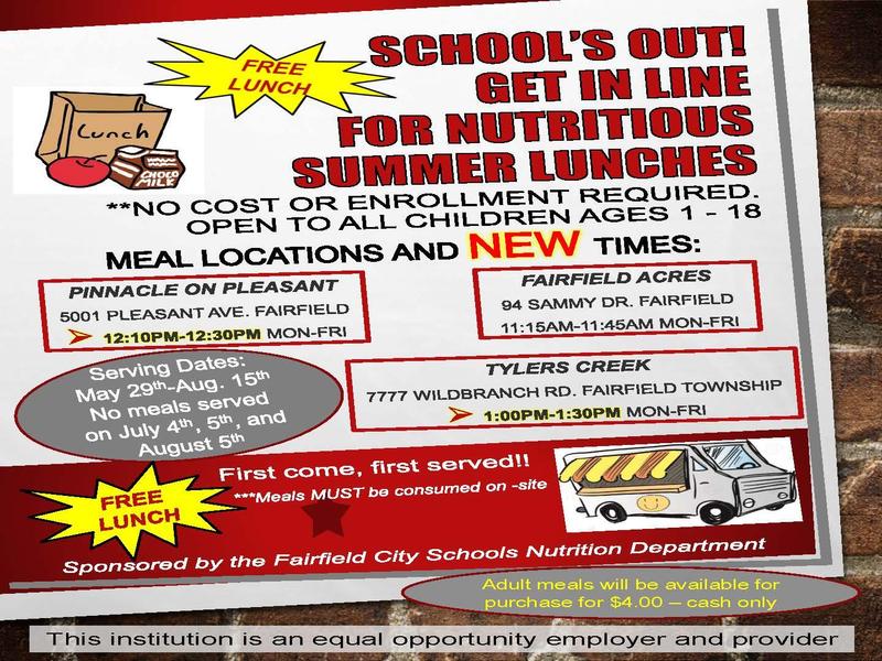 Summer Lunch Program Serving Hours Changing at 2 Locations Featured Photo