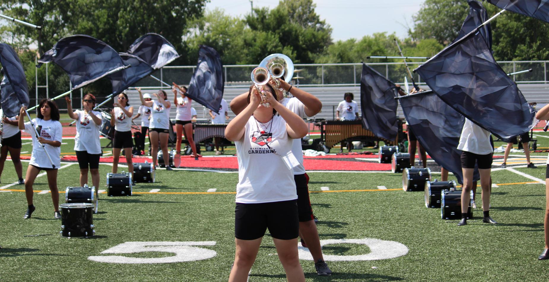 The Eisenhower marching band worked long hours this summer refining their new field show!