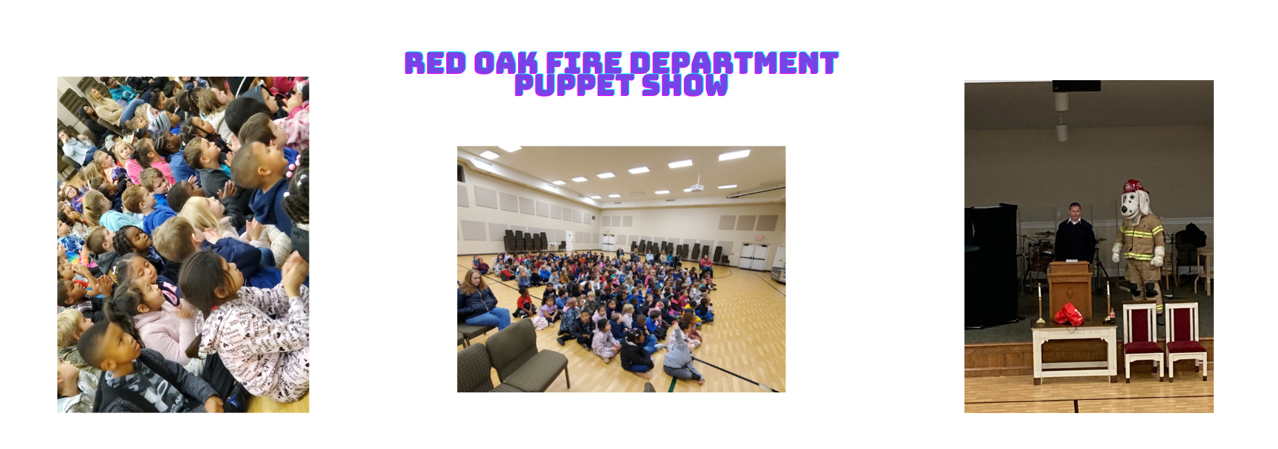 Children watching puppet show