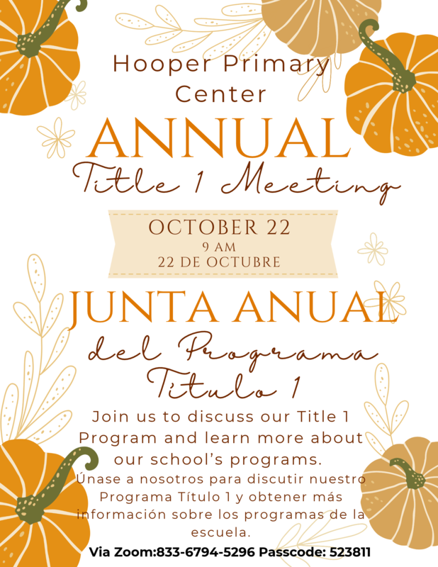 Annual Title 1 meeting flyer