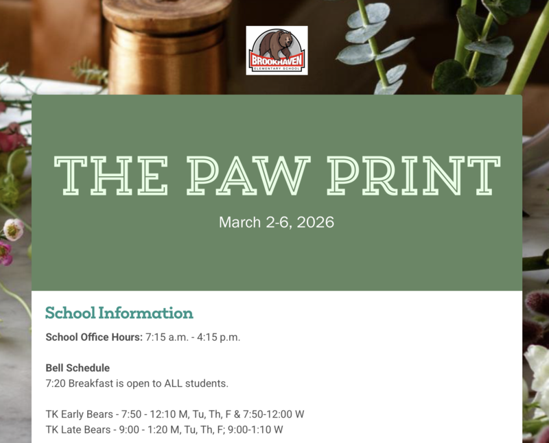 The Paw Print: Week of March 2nd