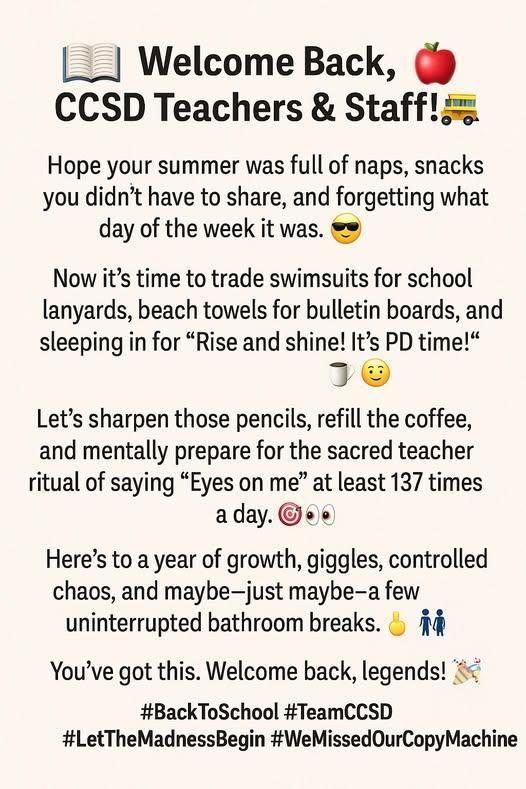 Welcome Back Teachers