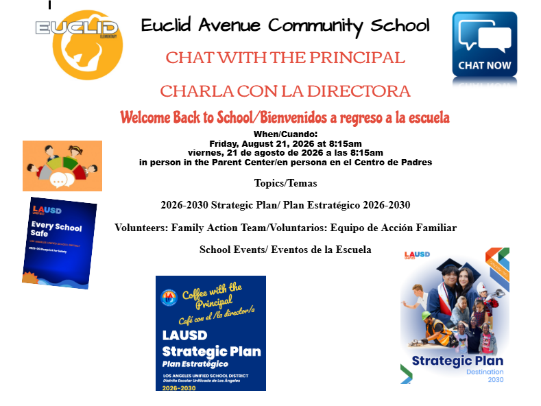 Chat with the Principal/ Charla con la directora