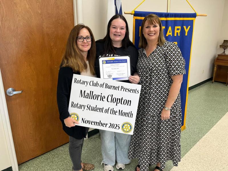Congratulations Mallorie Clopton, the BHS Rotary Student of the Month! Featured Photo
