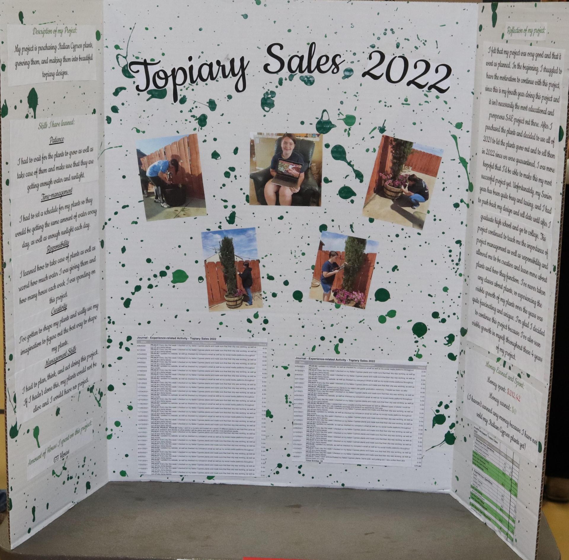 A Supervised Agricultural Experience trifold display