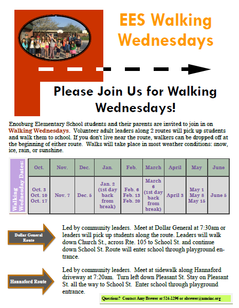 Directions for Walking Wednesdays
