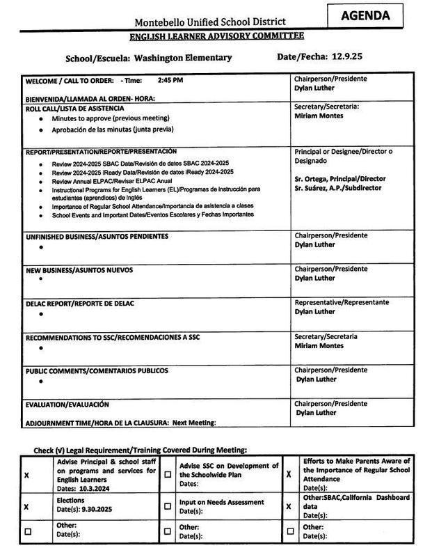 ELAC Meeting 12-9-25