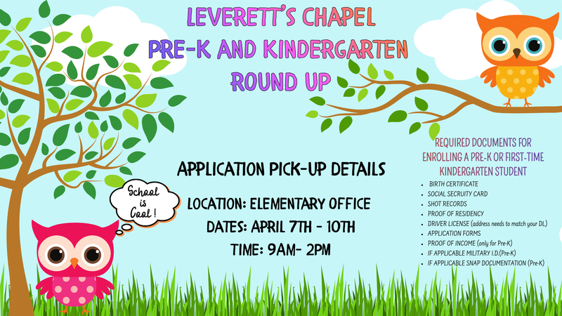 Information for PreK and Kindergarten round up.