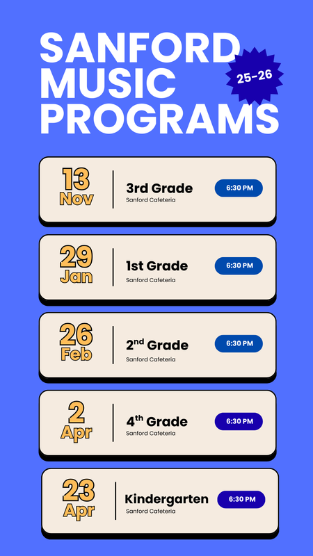 2025-2026 Sanford Music Programs
