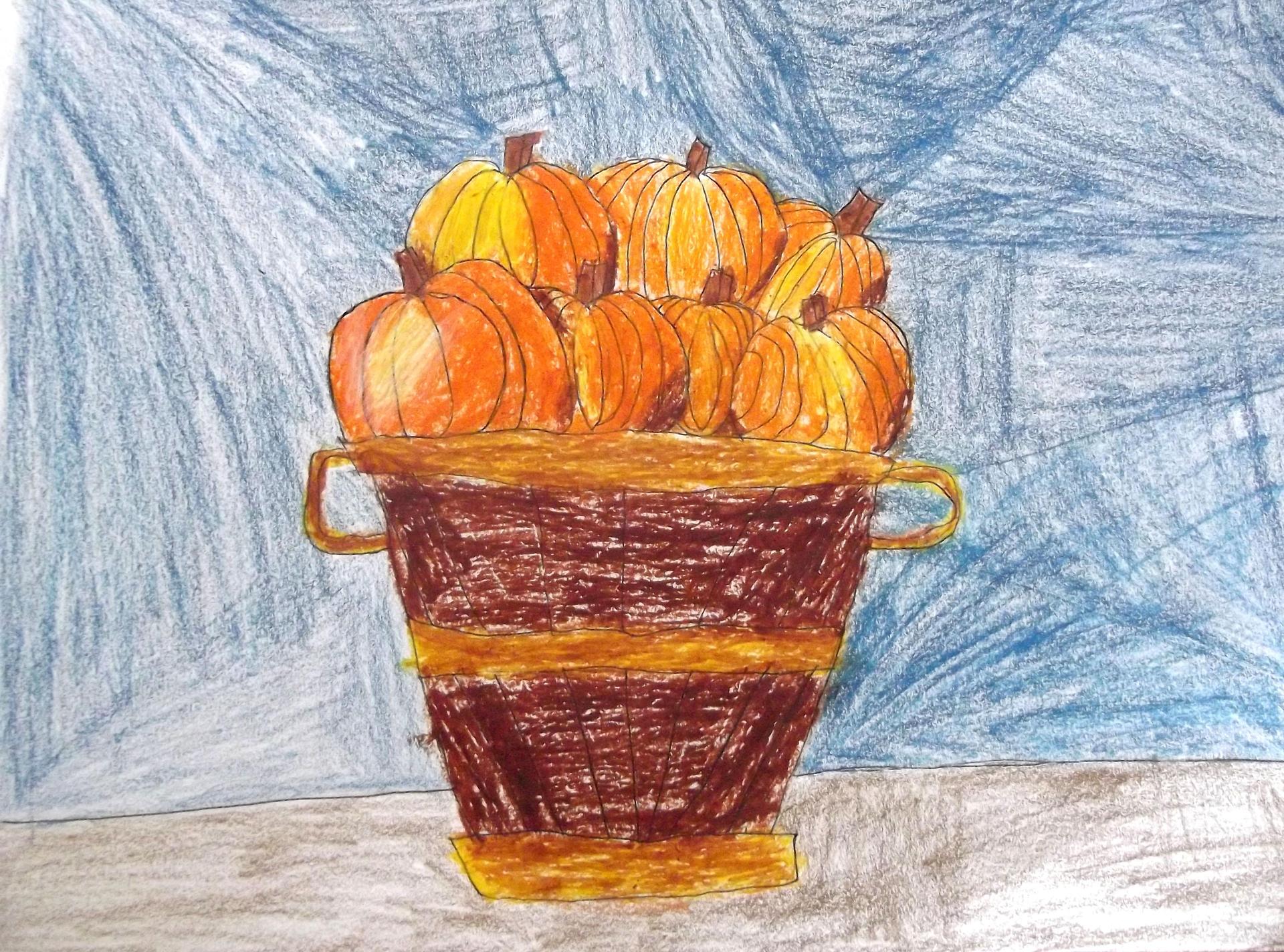 pumpkins in a basket