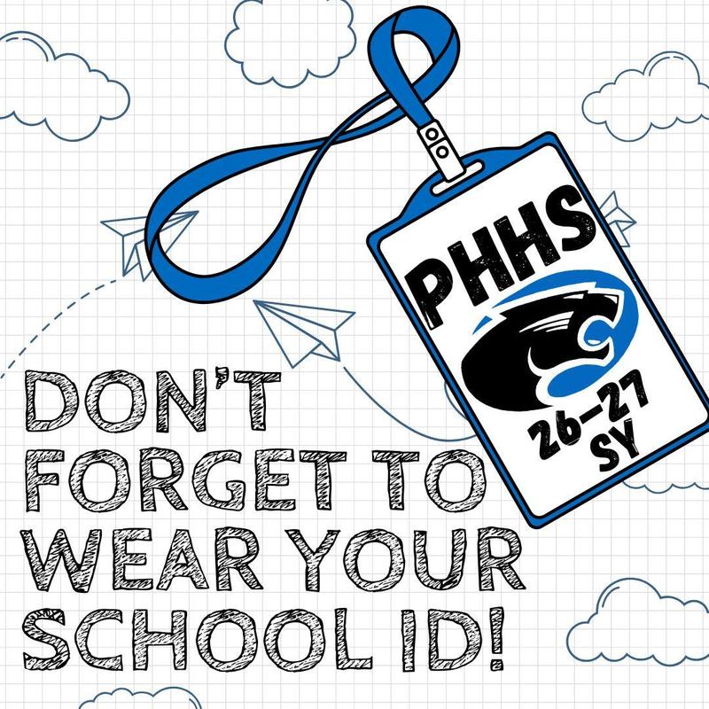 graphic that says "Don't forget to wear your school ID"