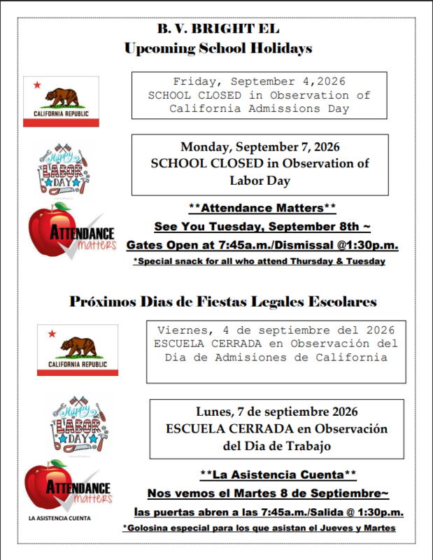 No School Friday 9/4 and Monday 9/7 Featured Photo
