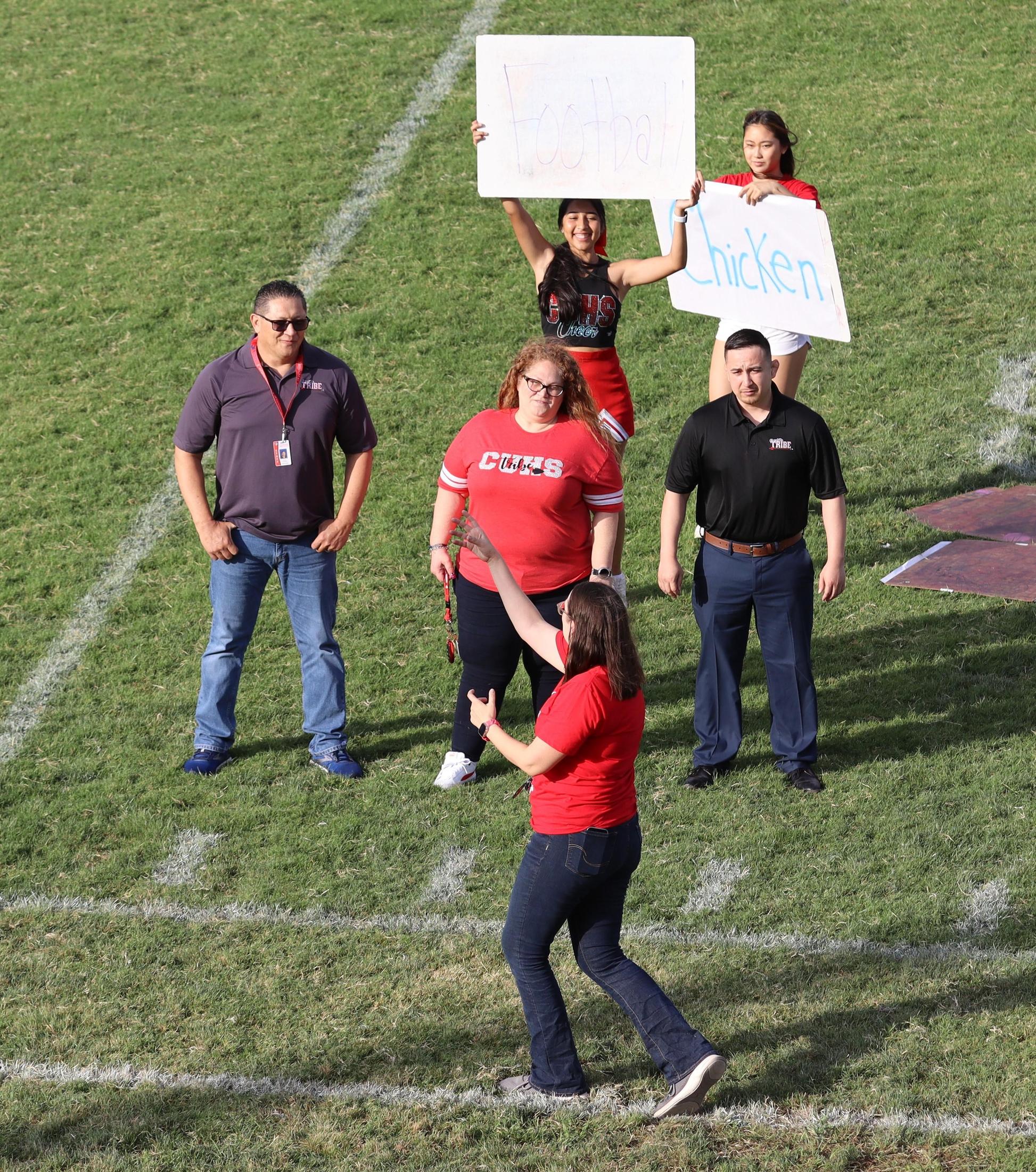 Students and staff enjoying the back to school rally