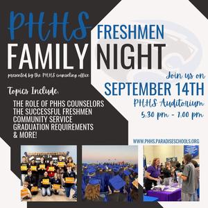freshmen family night flyer