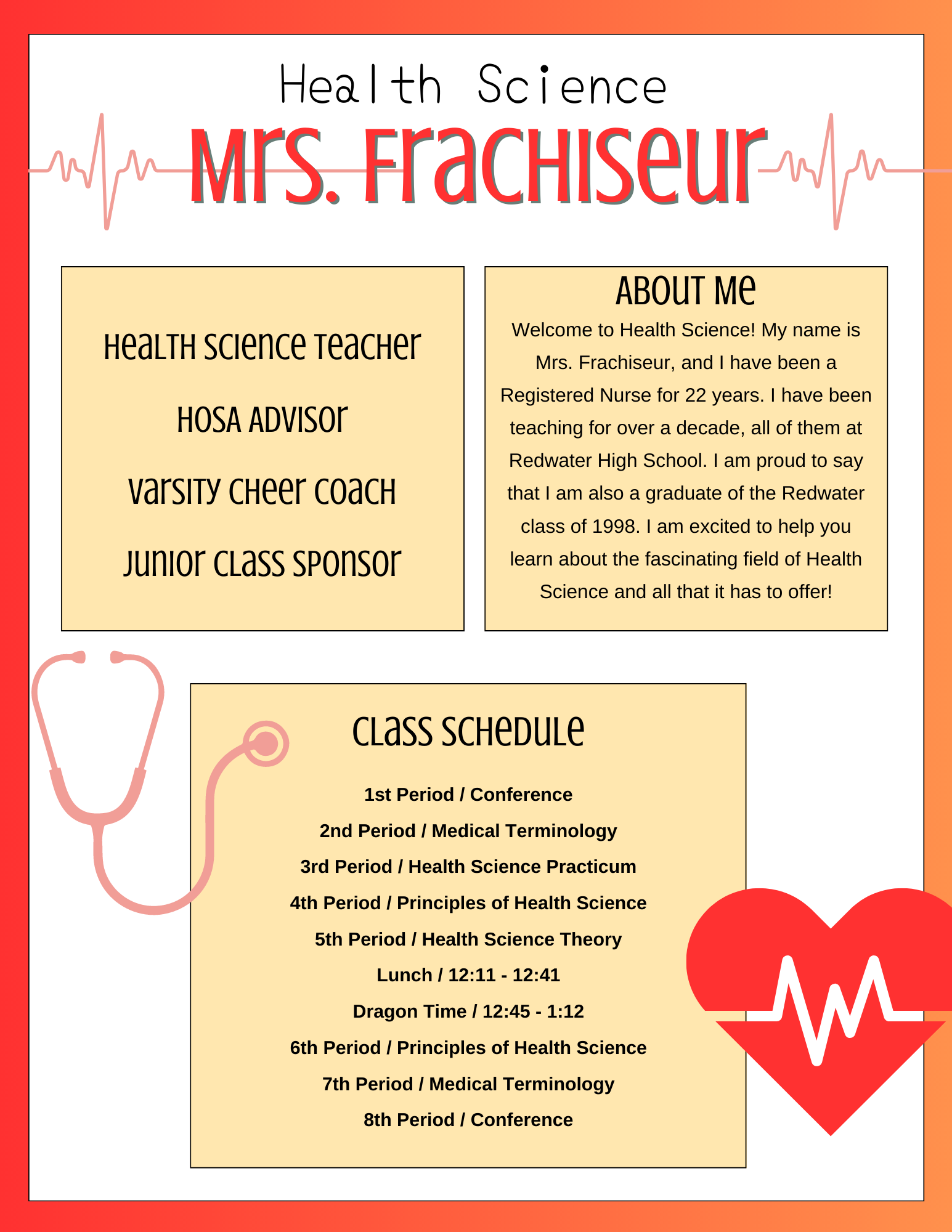 Shari Frachiseur's Classroom Page SHARI FRACHISEUR Redwater High School