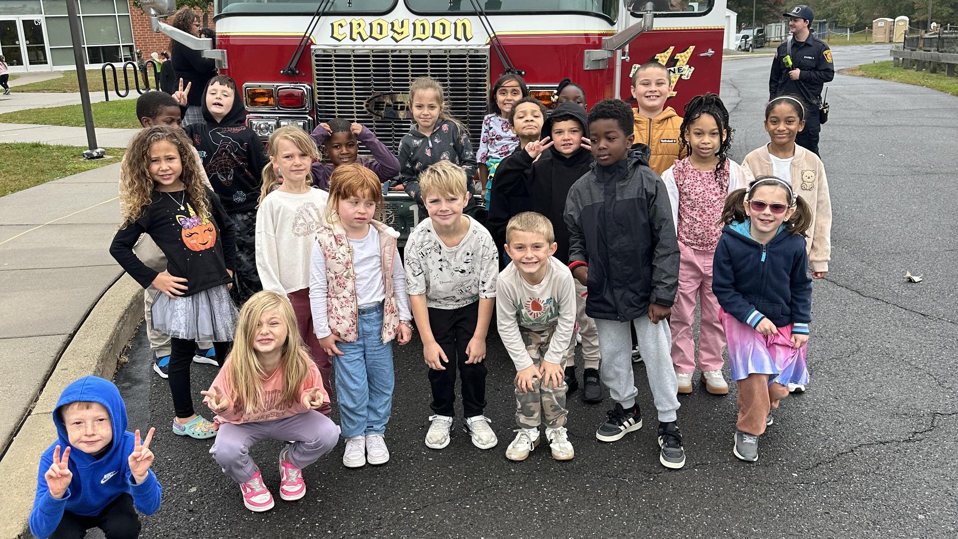Keystone Students Visiting the Firetruck