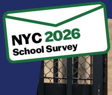 NYC 2026 School Survey on an envelope