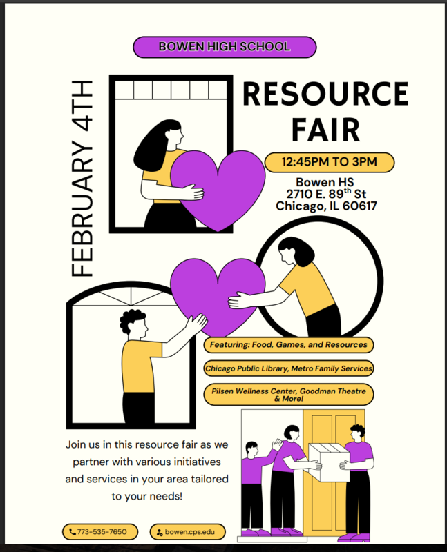 Bowen High School Resource Fair February 4th 2026 12:45pm to 3:00pm