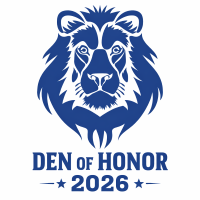 Lion Logo with Den of Honor 2026 Text