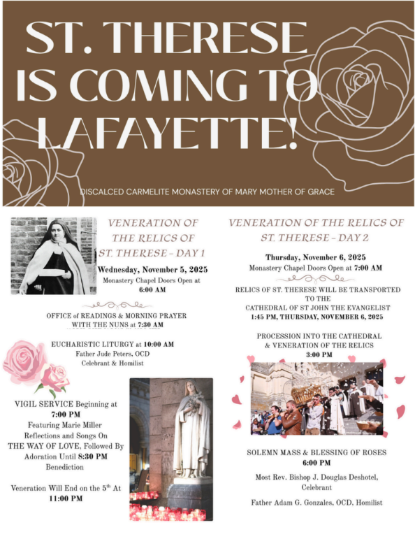 The Relics of Saint Therese Visitation Schedule