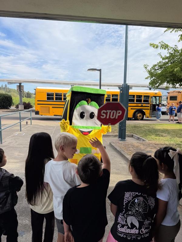 Bus mascot connects with younger kids