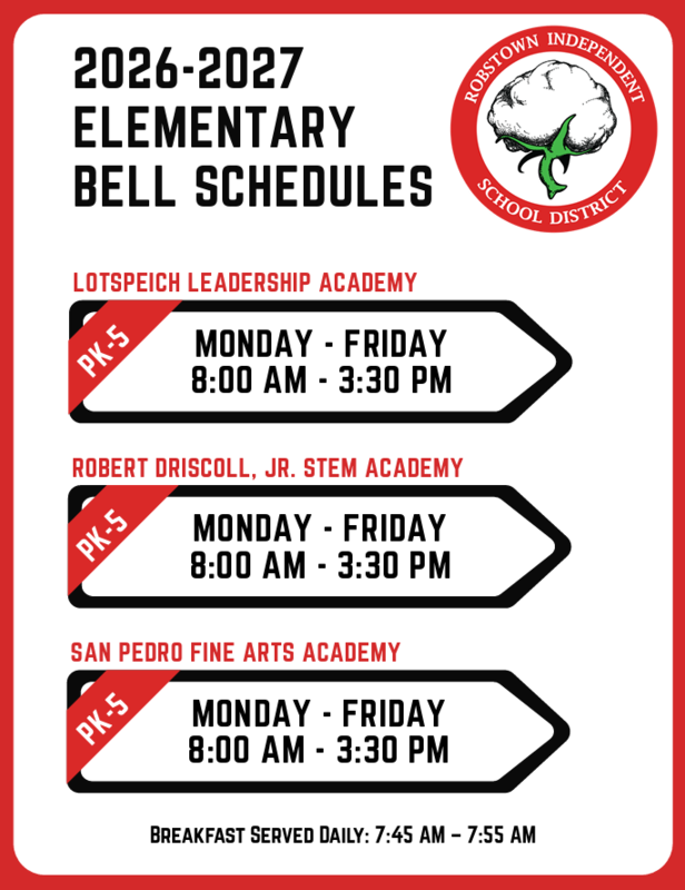 Robstown ISD Releases 2026–2027 Elementary and Secondary Bell Schedules Featured Photo