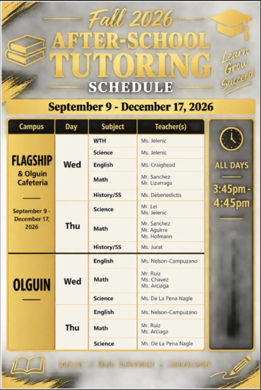 After School Tutoring Schedule and Info