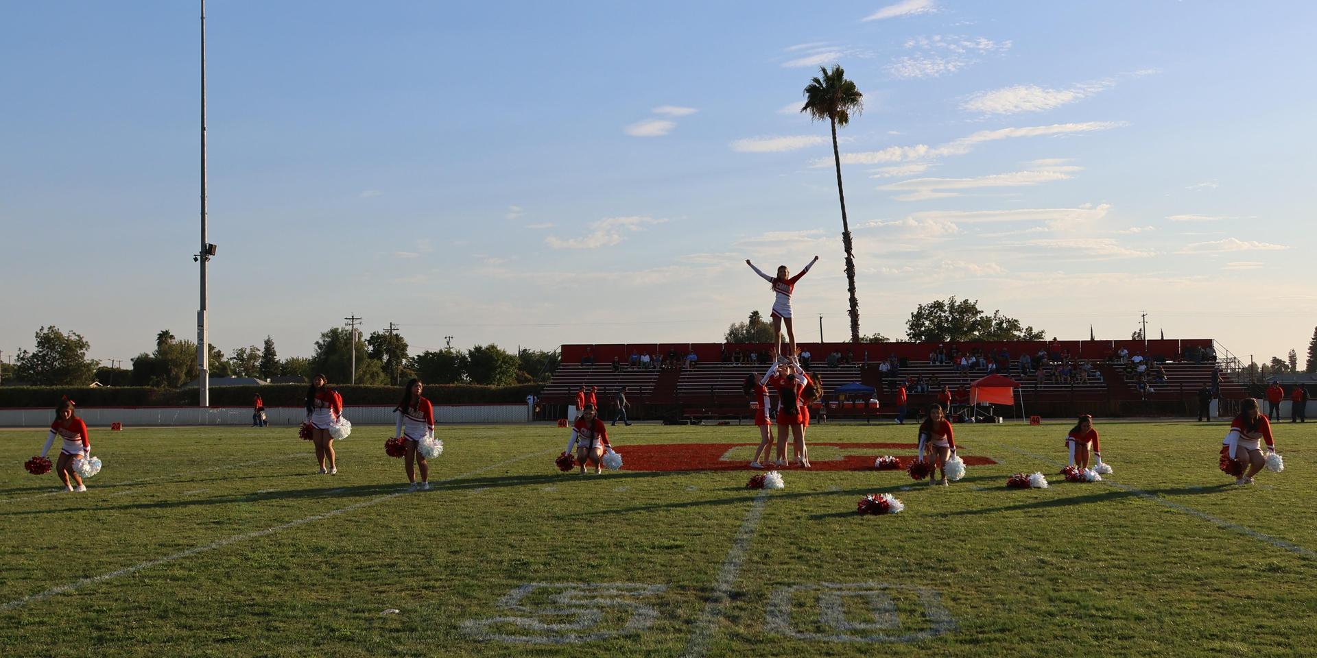 Junior Varsity Cheerleaders in action at halftime 2