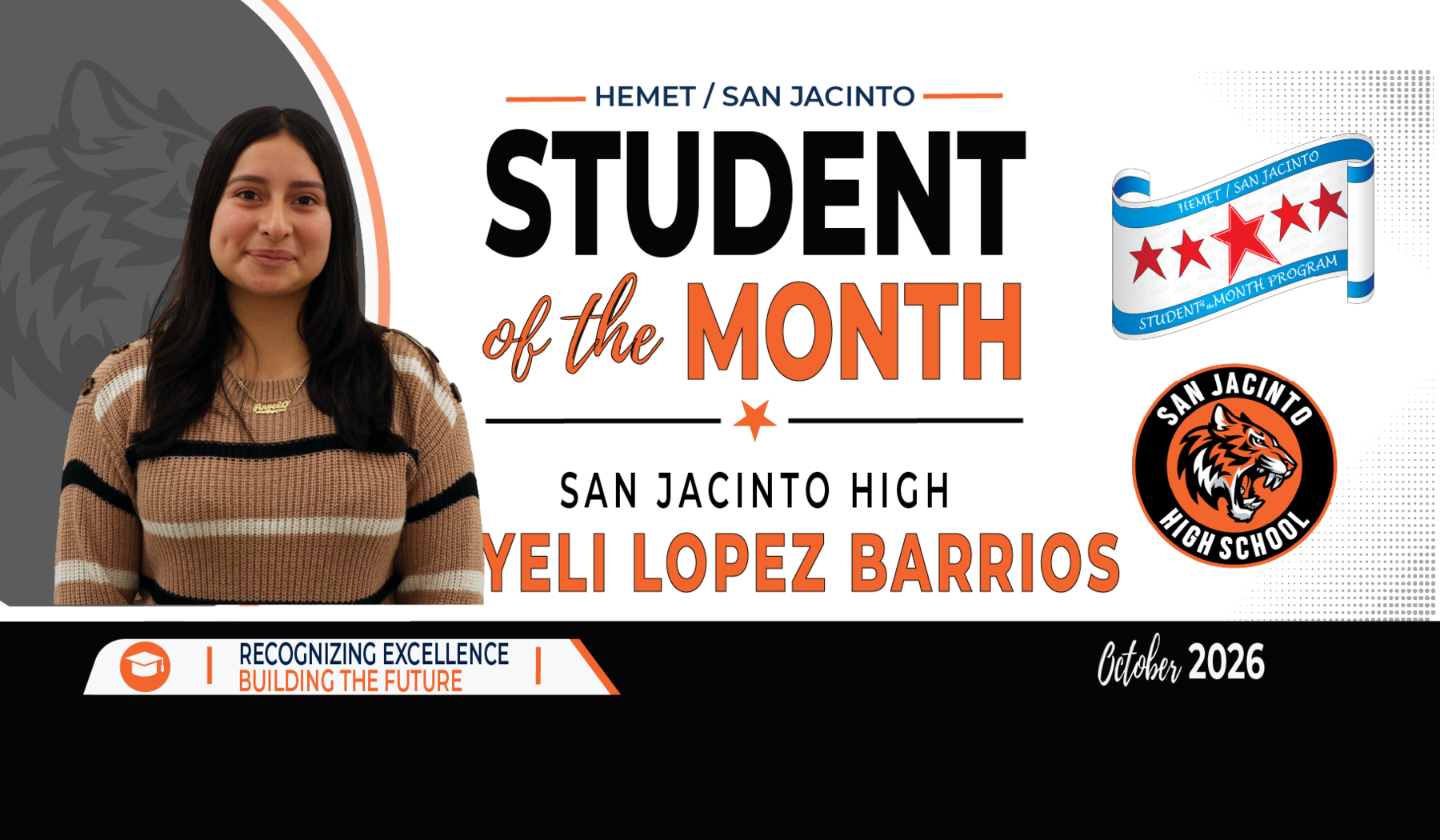SJHS Student of the Month Yeli Lopez Barrios