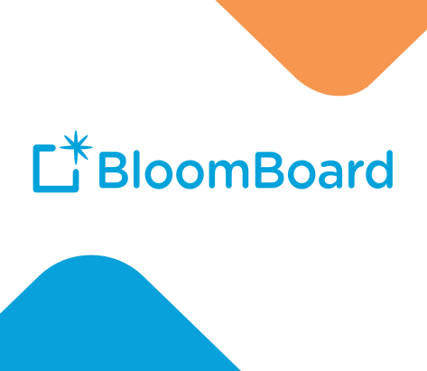 BloomBoard Logo of blue square outline with asterisk.