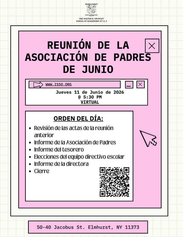 Parent association meeting spanish flyer