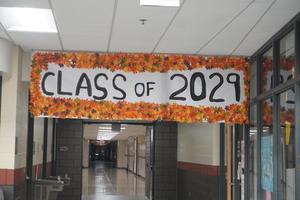 The Class of 2029 banner.