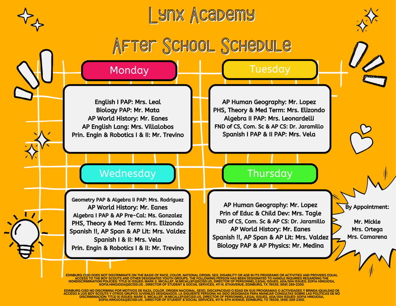 Linx Academy After School Schedule
