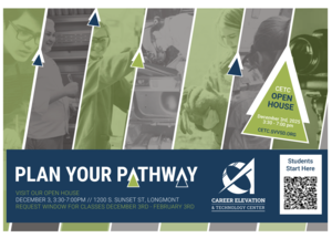 green and grey stripes with students in the background