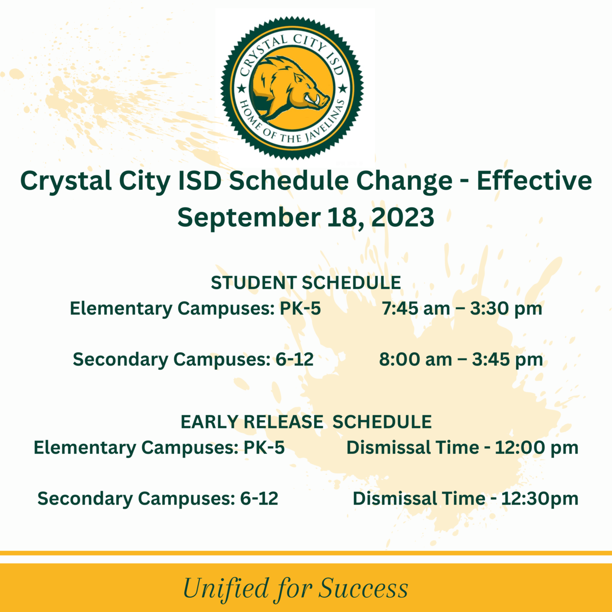 CCISD Student Schedule Change Crystal City Independent School District CCISD Student Schedule Change Crystal City Independent School District