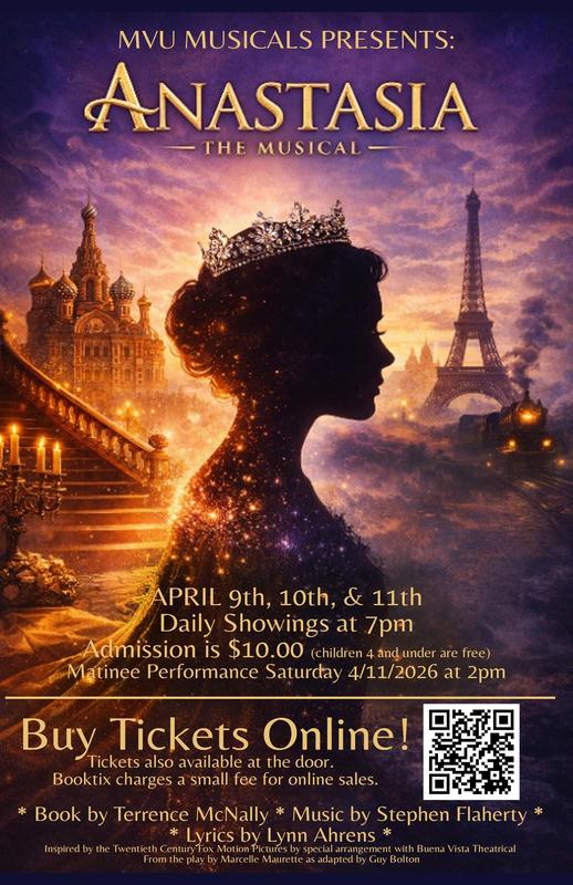 poster for mvu stage production of Anastasia