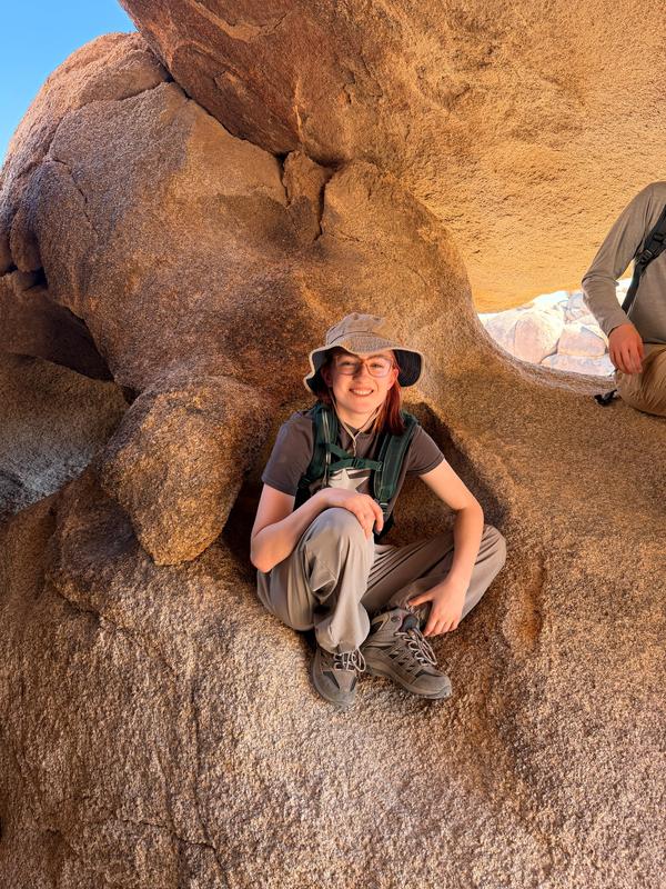 Student under an overhang