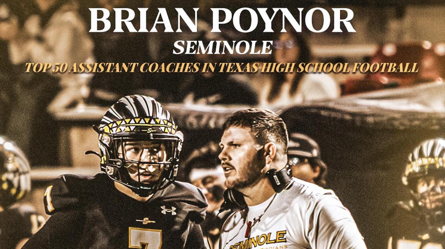 Seminole High School Assistant Football Coach Brian Poynor name to inaugural Texas 50