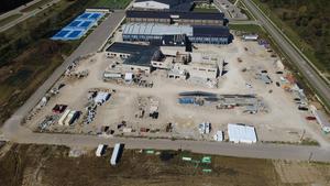 Aerial view of Fairborn Middle School construction