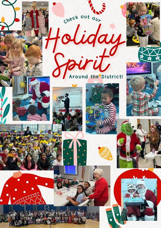 Holiday Spirit photo collage of students