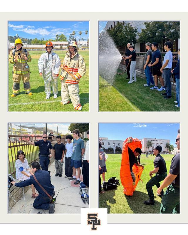 SPHS students take part in emergency services exercises during their PCC Fire Technology course at the high school. (Photos Courtesy of South Pasadena Unified School District)