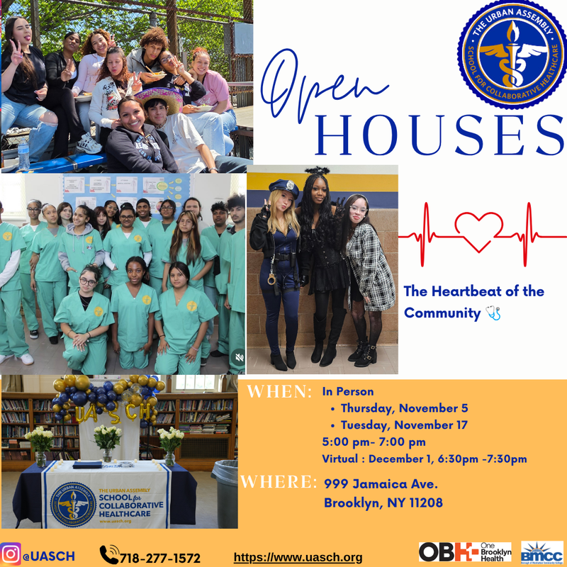 UASCH Open House November 5, 17 In person 5:00pm-7:00pm and virtually on December 1st 6:30pm-7:30pm